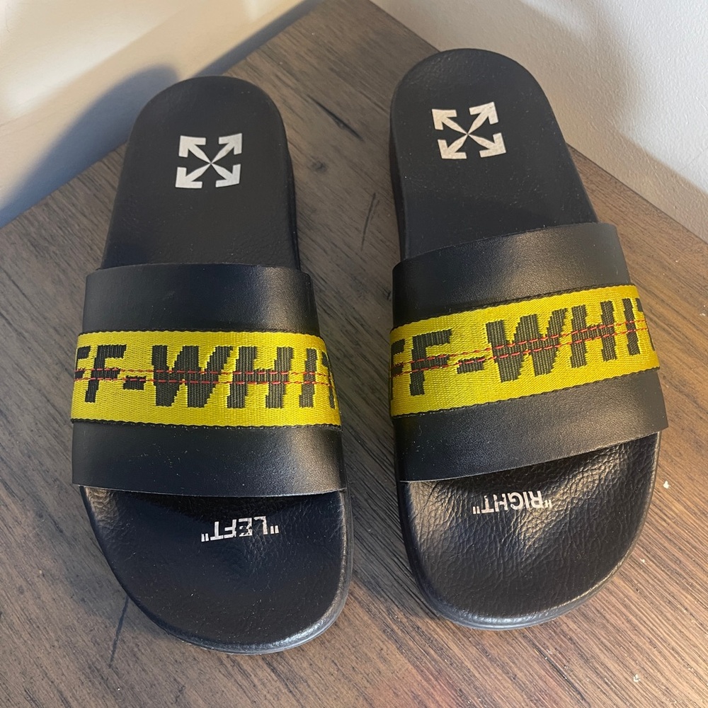 Off-White Industrial Sliders Black & Yellow